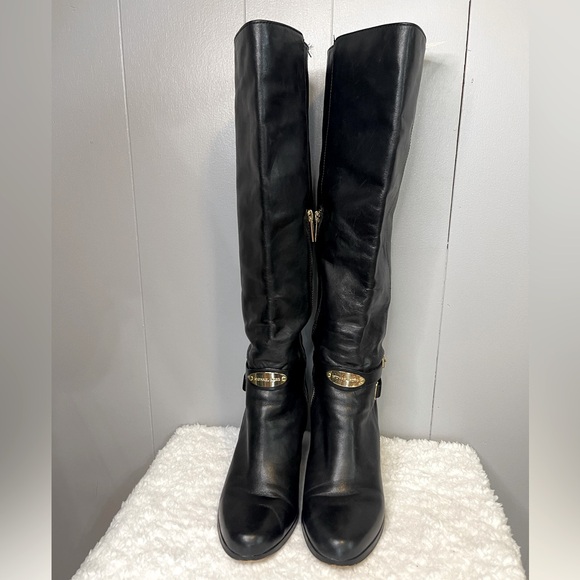 Michael Kors Shoes - Michael Kors Arley Black Leather Riding Boots